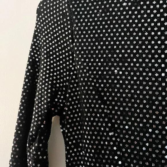 Calvin Klein Womens Black A Line Dress 2 Sequin Pleated Long Sleeve Semi-Formal - Picture 5 of 10